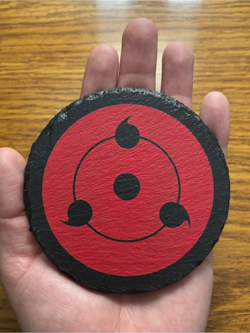 Naruto Sharingan Laser Engraved Painted Slate Coaster
